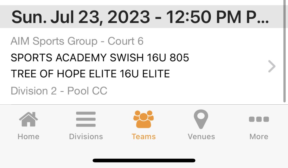 SCHEDULE FOR EOT SUMMER SWOOSH, SEAL BEACH, CA- TOH 16U ELITE