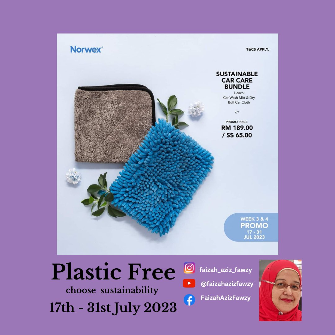 PyeFizzack's tweet image. Norwex - Plastic Free 17th - 31st July 2023
PR235 Sustainable Car Care Bundle 
PR237 Sustainable Allergy Duster Bundle 

#faizah_aziz_fawzy 
#faizah_aziz_fawzy_fizzackfawzy

#Norwex 
#NorwexMY 
#NorwexGreenClan 
#cleaningwithNorwex 
#KakPye❤Norwex