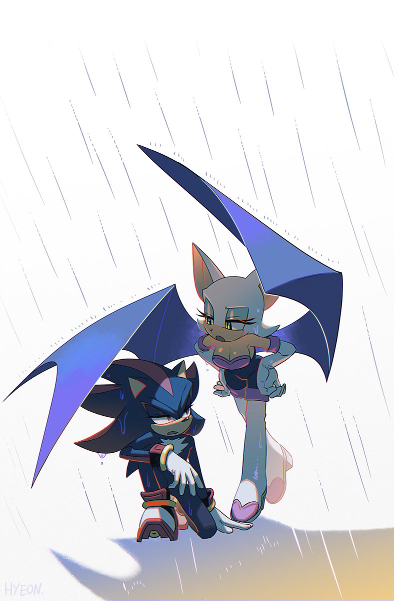 어떤 우정🦇☔️🦔
#ShadowTheHedgehog 
#RougetheBat
#소닉파란