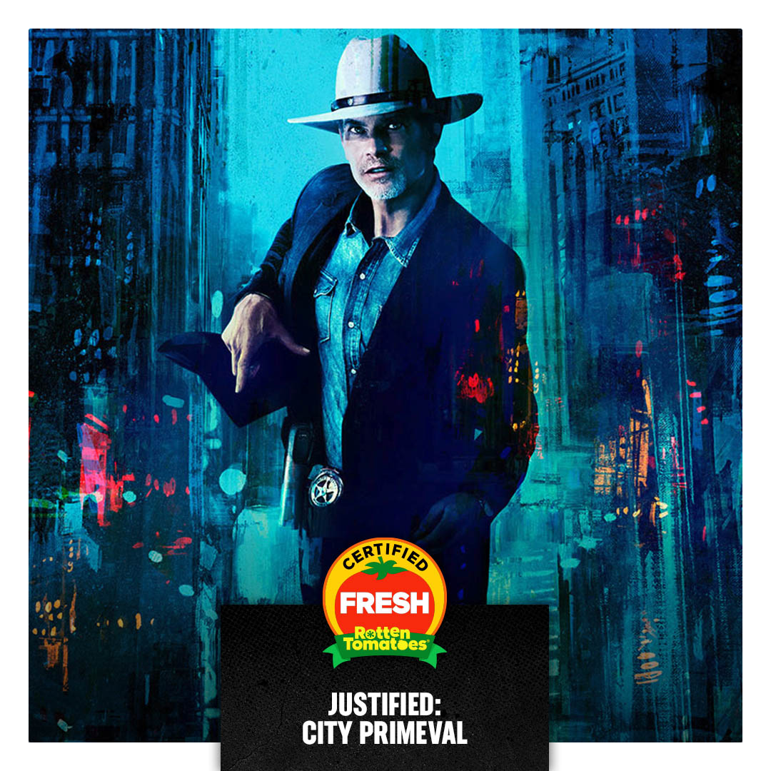 RottenTomatoes's tweet photo. #Justified: City Primeval is now Certified Fresh at 95% on the Tomamatometer, with 20 reviews: https://t.co/mvsY9Auhts https://t.co/KBnyk5DqPQ