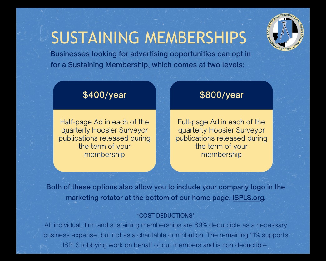 Is your business looking for advertising opportunities? ISPLS has two different options. More information at ISPLS.org
#ispls #nsps #landSurveyor