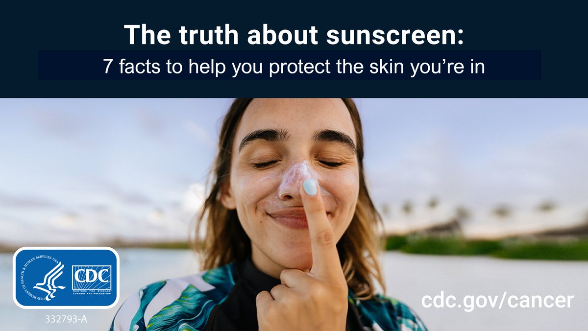 CDC_Cancer's tweet image. Are you using sunscreen the right way? These 7 facts about sunscreen will prepare you to protect your skin this summer: blogs.cdc.gov/cancer/2019/05…