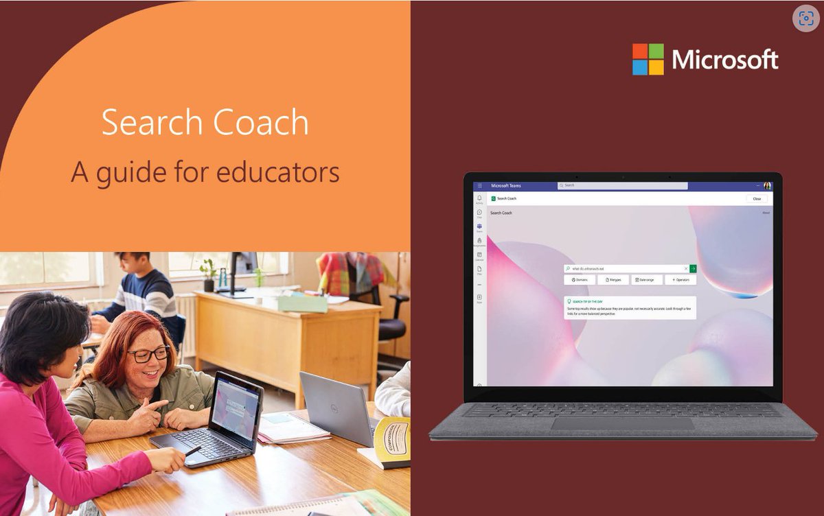 Search Coach is a free new information literacy app in Microsoft Teams. Search Coach empowers your students to:
✔️ Form effective search queries
✔️ Find trusted sites
✔️ Think critically about their search results

Blog 👉 educationblog.microsoft.com/en-us/2023/07/…

#edtech #MIEExpert #MicrosoftEDU