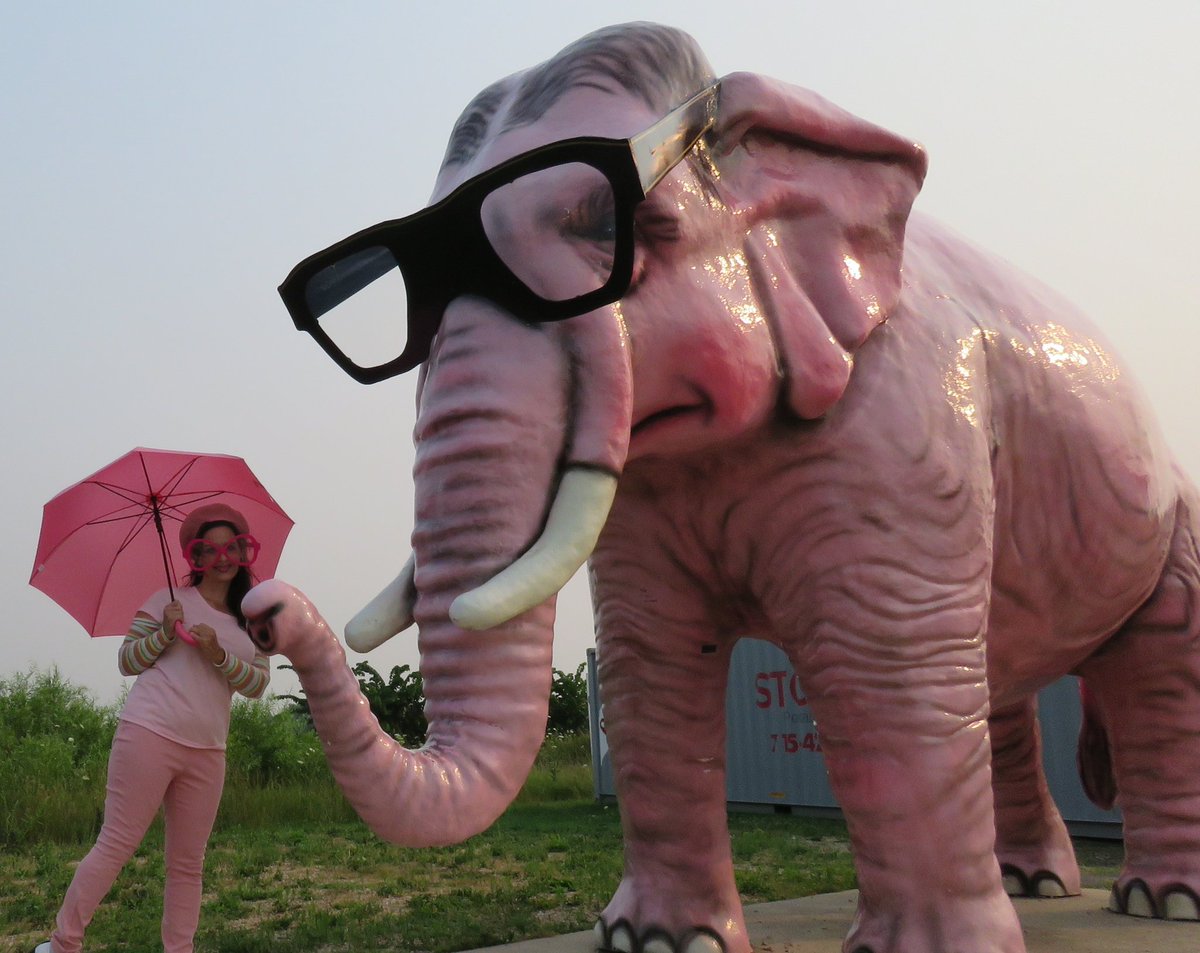 Wore my giant, pink eyeglasses to see the bespectacled, pink elephant in DeForest, Wisconsin this weekend. He's so cute!
🐘🩷👓🐘🩷👓🐘🩷👓🐘🩷👓🩷🐘
#roadsideamerica
#wisconsin