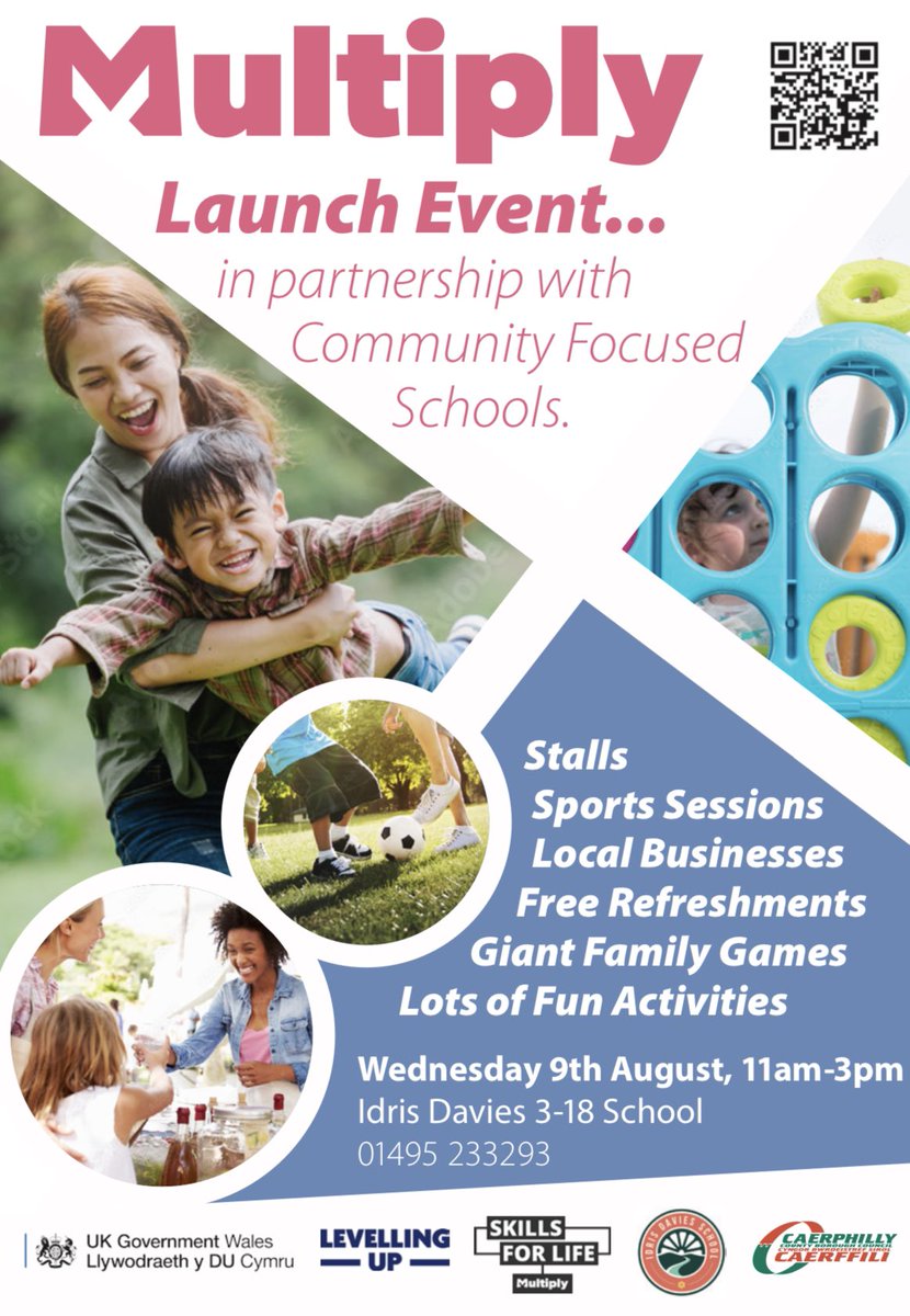 In partnership with the Community Focused Schools’ initiative, IDS 3 to 18 will host a Multiply Launch Event fun day on  9th August, from 11:00am-3:00pm
<a href="/PrimaryWhite/">White Rose Primary</a> <a href="/fcwpa/">Fochriw Primary</a> <a href="/Phip_Primary/">Phillipstown Primary</a> <a href="/UpperRhymneyPS/">Upper Rhymney</a> <a href="/bawelps/">Bryn Awel Primary School</a> <a href="/SharonPascoe123/">Mrs P</a> <a href="/mrskthompson1/">Mrs K Thompson</a> <a href="/URPSHeadteacher/">Miss King URPS</a> <a href="/MrsCJDavies/">@MrsCJDavies🏴󠁧󠁢󠁷󠁬󠁳󠁿</a>