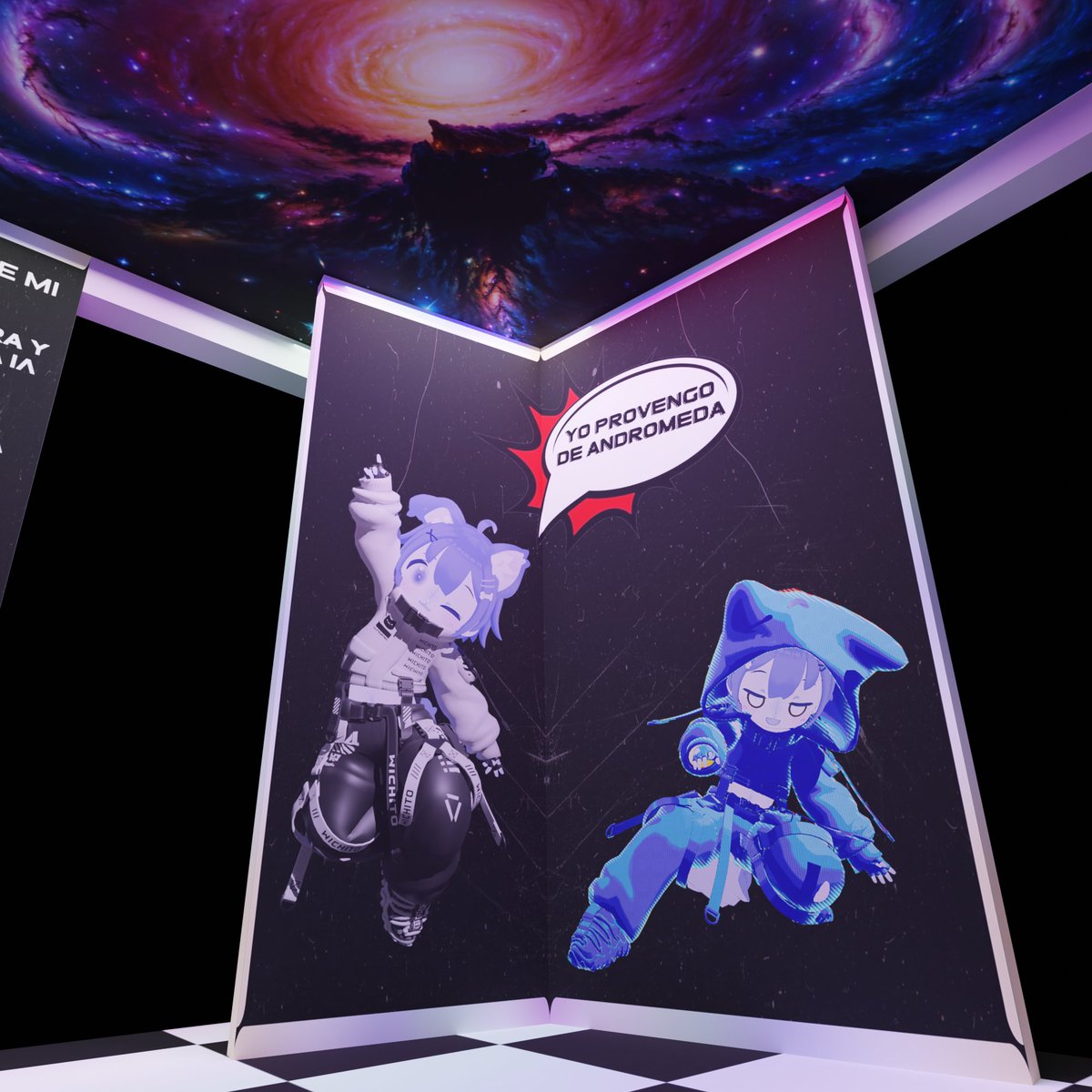 WichitoIA's tweet photo. ¡Mi puesto es de otro mundo! 🤯☄

A si diseñe mi both para el evento del #forjaversario 2023 de @FVrchat 

🔥 ¿Te gusta lo que ves? 🔥

Comisiones abiertas para diseños
- Poster
- Render
- Fotografias
Todo lo relacionado a diseño grafico.

#vrchat #Vtubers #render #Photoshop https://t.co/QP9NsxC7RT