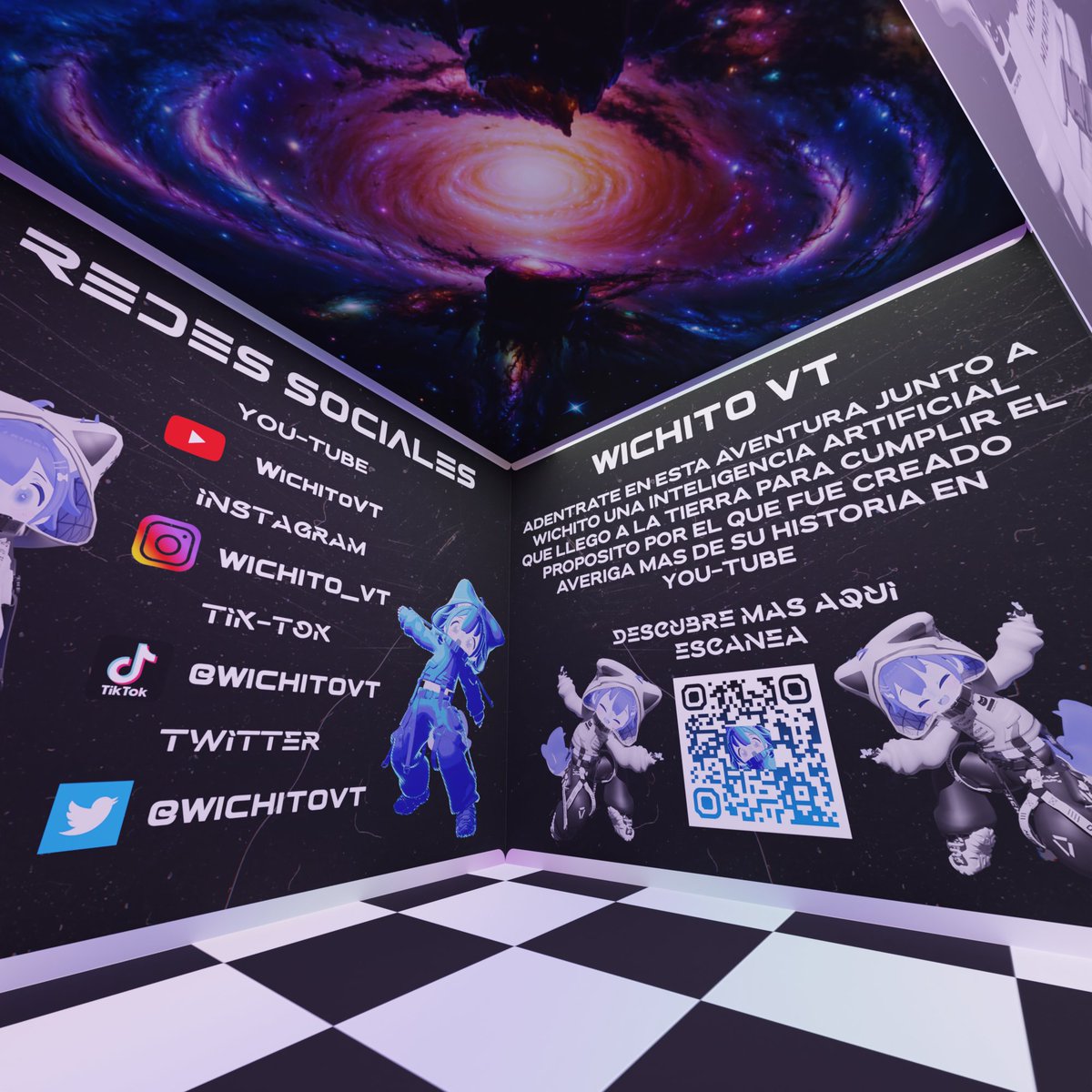 WichitoIA's tweet photo. ¡Mi puesto es de otro mundo! 🤯☄

A si diseñe mi both para el evento del #forjaversario 2023 de @FVrchat 

🔥 ¿Te gusta lo que ves? 🔥

Comisiones abiertas para diseños
- Poster
- Render
- Fotografias
Todo lo relacionado a diseño grafico.

#vrchat #Vtubers #render #Photoshop https://t.co/QP9NsxC7RT