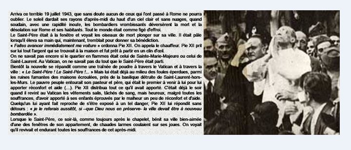 a_pbh's tweet image. Il y a 80 ans
#CeJourLa 19 juillet 1943

Bombardements Alliés sur Rome.

Récit du déplacement courageux du Pape Pie XII auprès des victimes, resté le Defensor civitatis dans la mémoire des romains.
Par Soeur Pascalina, sa gouvernante.

#PioXII #PiusXII #Roma #SanLorenzo #19luglio