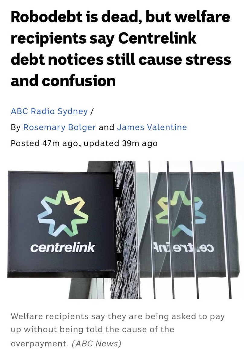 LyndaFrench19's tweet image. For a more Balanced article on #Robodebt as clearly Pascoe doesn’t understand the difference between #DataMatching and Robodebt - Robodebt has been dumped. Seems like #greens still stirring the pot
abc.net.au/news/2023-07-1… #Centrelink