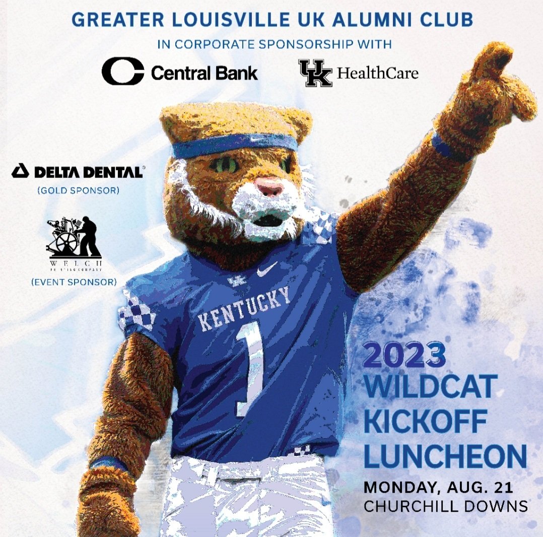 It's football tiiiiime....in the bluegrass!

@ukfootball kickoff luncheon at @churchilldowns! Mon, Aug 21 at 11:30 am. Hear from Coach Stoops with all your big blue friends.

Sponsors @centralbankky, @ukhealthcare, @deltadentalky, & @welchprintingofficial

https://t.co/kuK8FvWdYn https://t.co/iCeNF0gydq