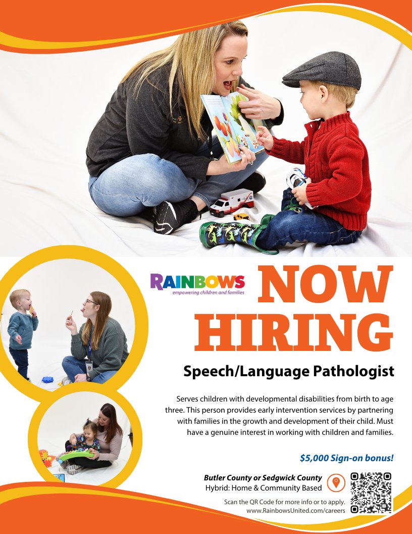 Know any Speech/Language Pathologists? Rainbows United is hosting a #JobFair at Reverie Coffee Roasters Tuesday, July 25.
More info can be found here: fb.me/e/1foCgPnvP
#nowhiring #earlychildhood #speechlanguagepathologist