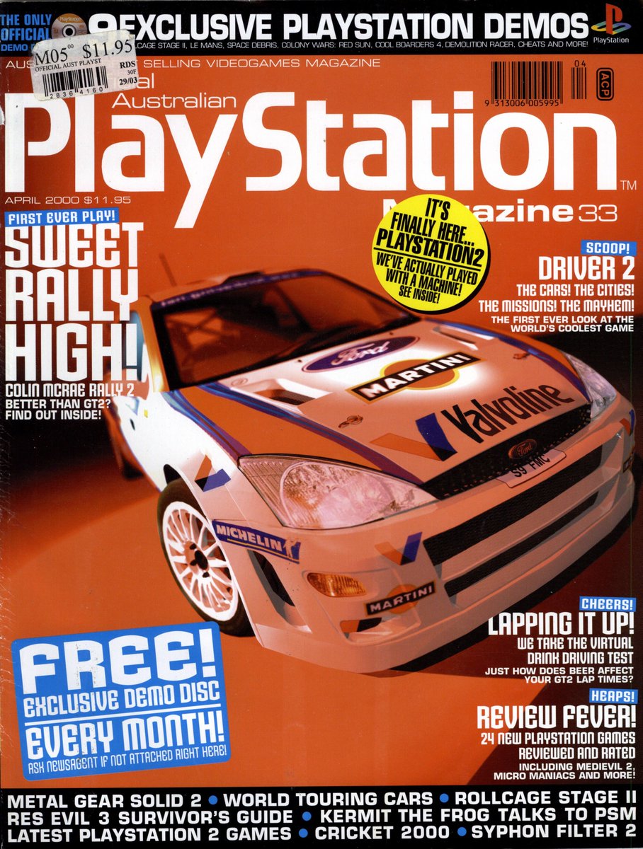 RT @PlayStationPark: Official Australian PlayStation Magazine #33, April 2000 - 'Colin McRae Rally 2' cover. https://t.co/AlIocnHSrS