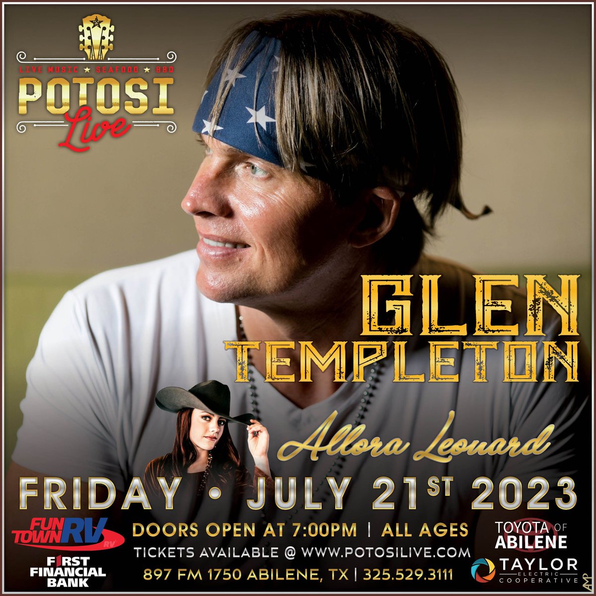 FRIDAY, July 21st
Abilene, Texas