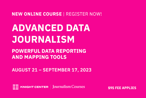 KnightCenterUT's tweet photo. 🗞️Extra! Extra! Check out the new online course from @JCourses on advanced data journalism. It's led by expert @jkeefe!

⚙️Learn how to use powerful data reporting &amp; mapping tools to take your skills to the next level.  

#ddj #journalism #onlinecourse

https://t.co/CTGRFGZFZe https://t.co/Y2ZDSHdSzZ