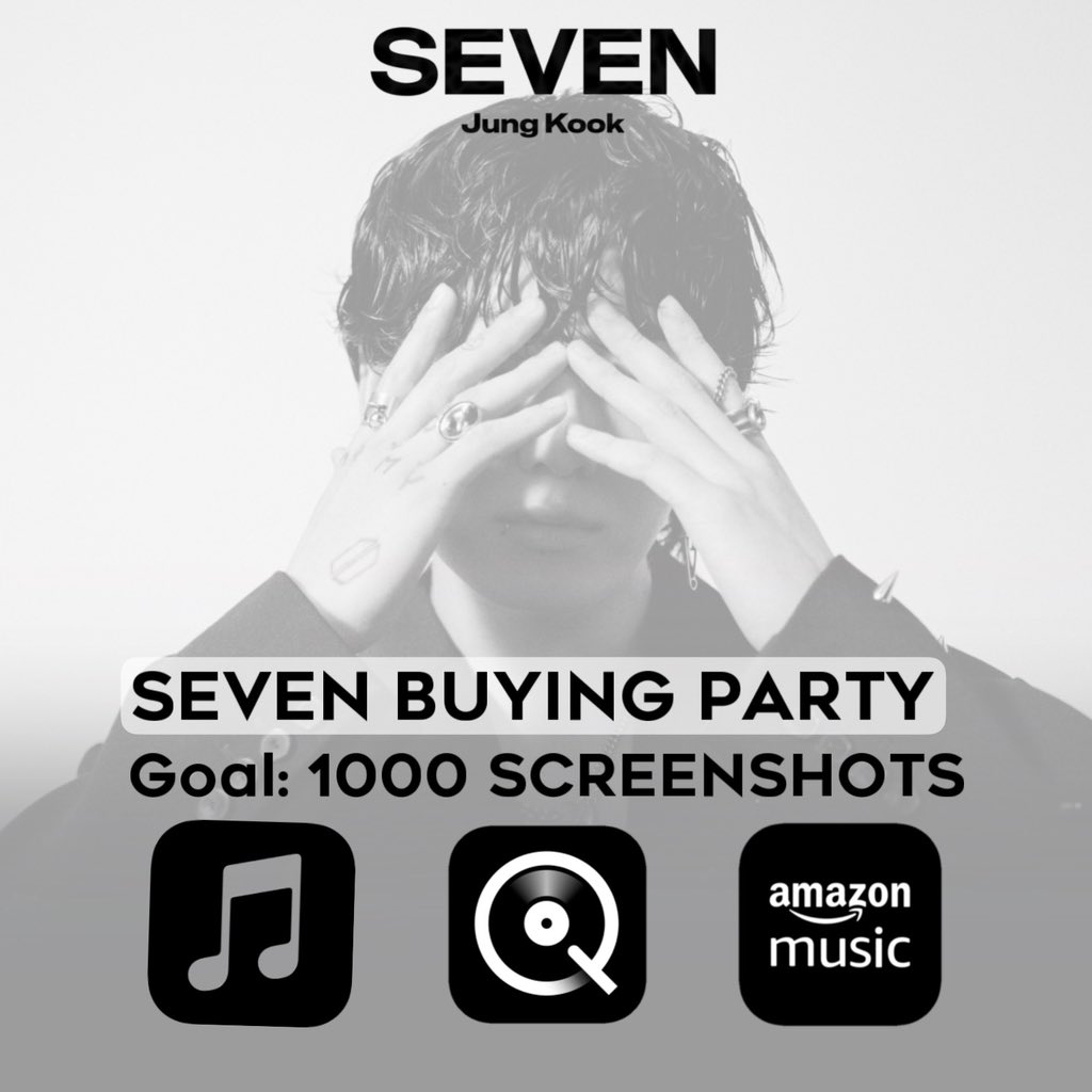 SEVEN BUYING PARTY! 7

Join the Seven buying party now! Buy Seven by Jungkook ok all platforms and drop your screenshots below! Buy Seven on iTunes, Qobuz and Amazon! 

If we reach the goal, $700 will be donated by 2 generous sponsors.

GOAL: 1000 SCREENSHOTS!

BUY SEVEN NOW!!