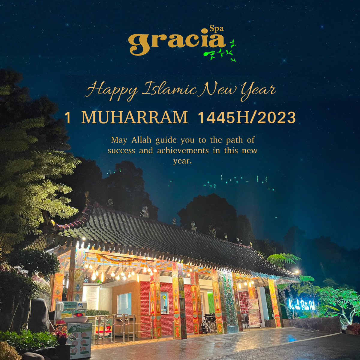 GraciaSpa's tweet photo. Happy Islamic New Year, 1 Muharram 1445H
May Allah guide you to the path of success and achievements in this new year
.
.
.
.

#graciaspa #kawahratupool #hotspringpool #resorthotellembang #villalembang #hotellembang #agoda #traveloka #booking #cafe #restaurant #exploresubang https://t.co/2cXK8krcva
