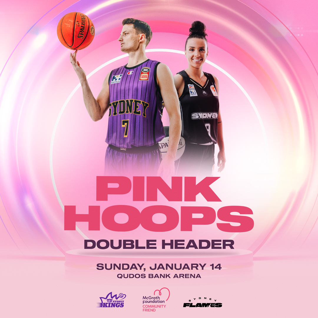 We’re so excited to share that <a href="/TheSydneyFlames/">Sydney Flames</a> have teamed up with the <a href="/SydneyKings/">Sydney Kings</a> in support of families experiencing breast cancer. Join us on Sunday, January 14 at Qudos Bank Arena! 💖🏀 mcgfdn.com/PinkHoopsTicke… 

#FlameOn #WeTheKings #McGrathFoundation