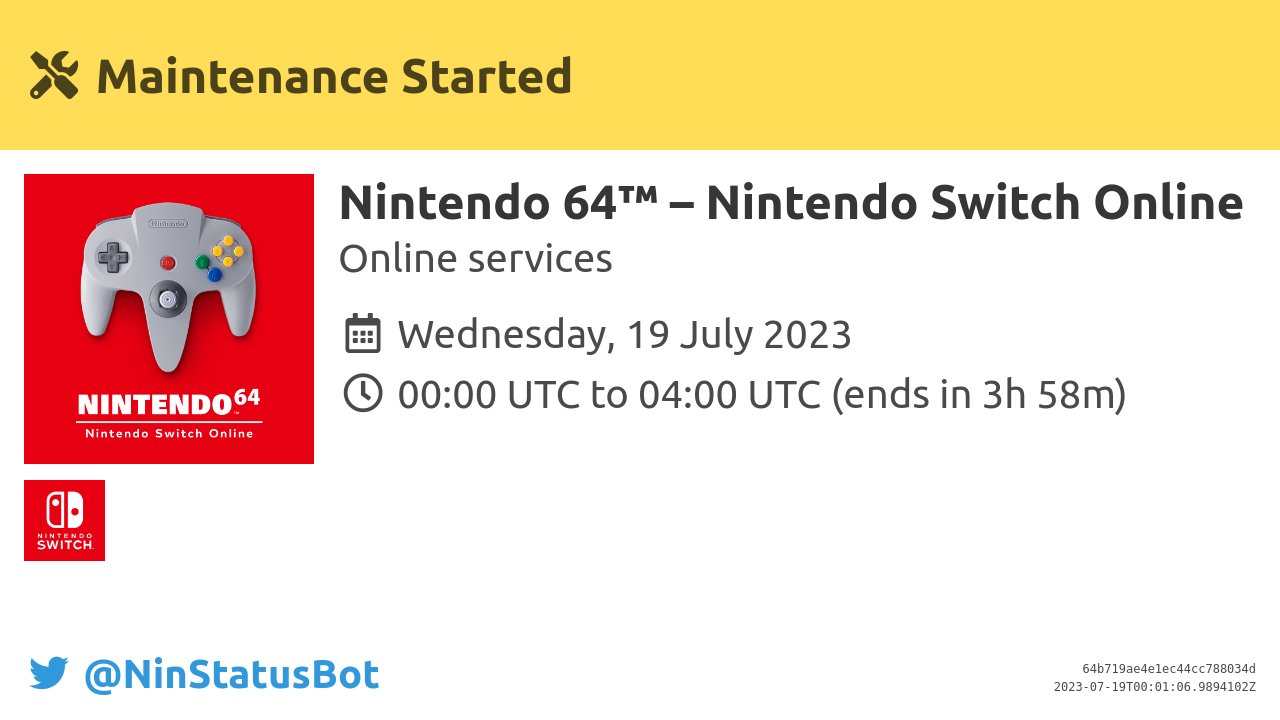 Nintendo switch cheap online maintenance