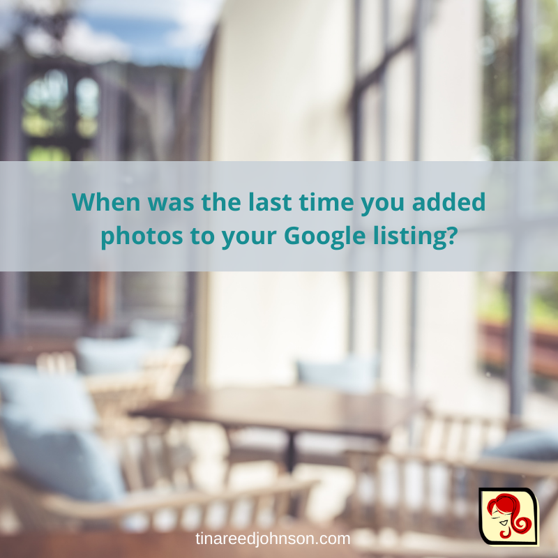 tinareedjohnson's tweet photo. Google says, "Our latest research shows that business profiles with photos get 30% more calls and 42% more direction requests than those without photos."

We've seen that adding photos on a regular basis makes a big difference!

#google #googlemybusiness #googlebusinessprofile https://t.co/0ZHDuvvCTF