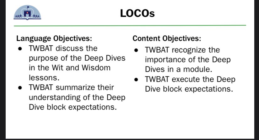 #MLLChat_BkClub 

Language and content objectives aren’t just for MLS/Kids. If you want teachers to invest in writing LOCOs you have to be the model. Here are examples of LOCOs from this week’s staff PD so far!