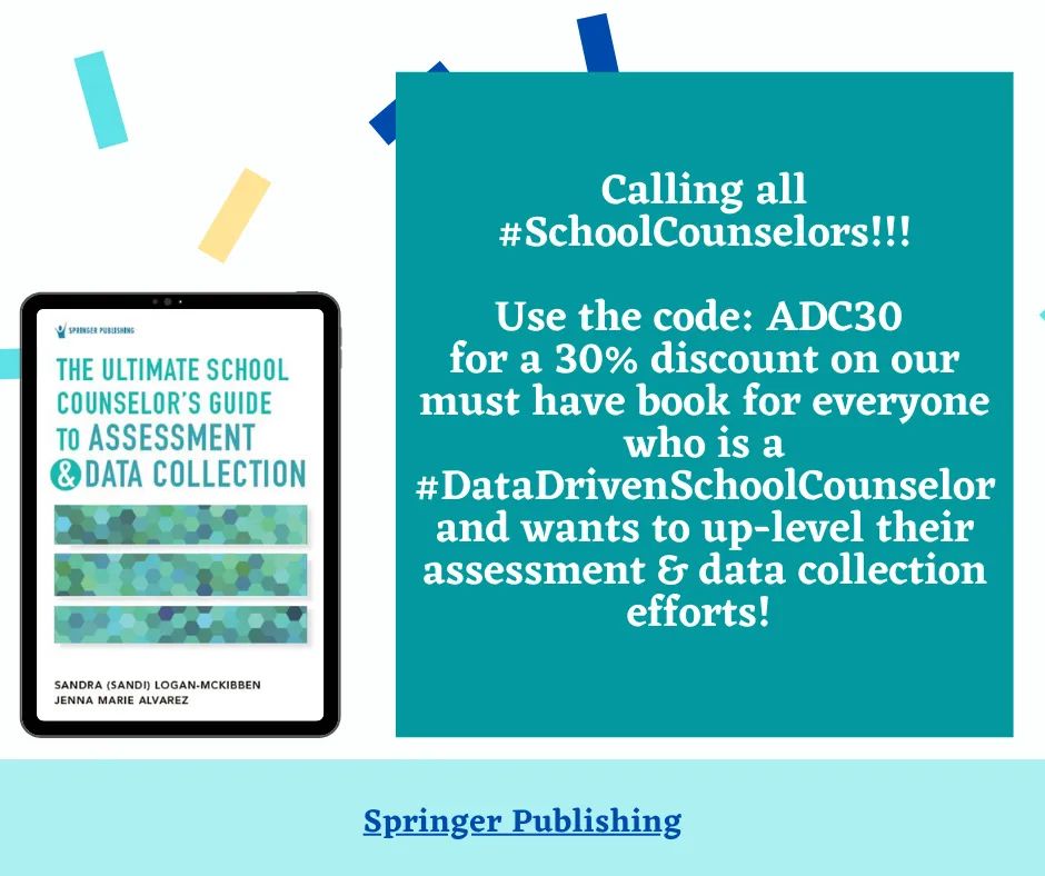 SandraLoganPhD's tweet photo. @Ryan___Marshall Here's a discount code for my book that I think would be a fab addition  for your counseling crew! 
Use the code: ADC30 for a 30% discount

https://t.co/5IdCnctBBi

#AdvocateCollaborateEducate #DataDriven  #scchat #ASCA23 https://t.co/dKx78yUlJt