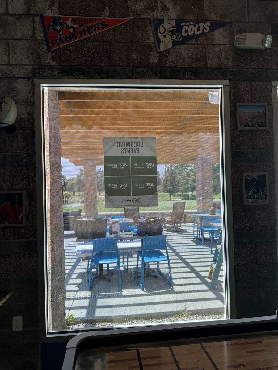 Candu_Graphics's tweet image. Inside and outside view of the custom perforated vinyl installation that we did at Best Ball Bar 🍔The outside installation is done in such a way that you can't see inside from the outside, but you can see outside clearly from the inside! 😃

#printshop #vinylinstallation