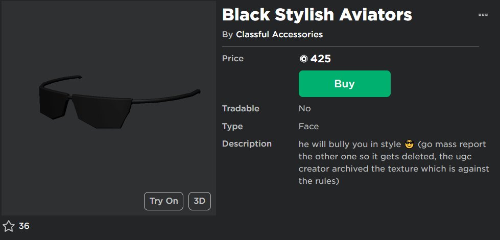 Stylish Aviators - Roblox