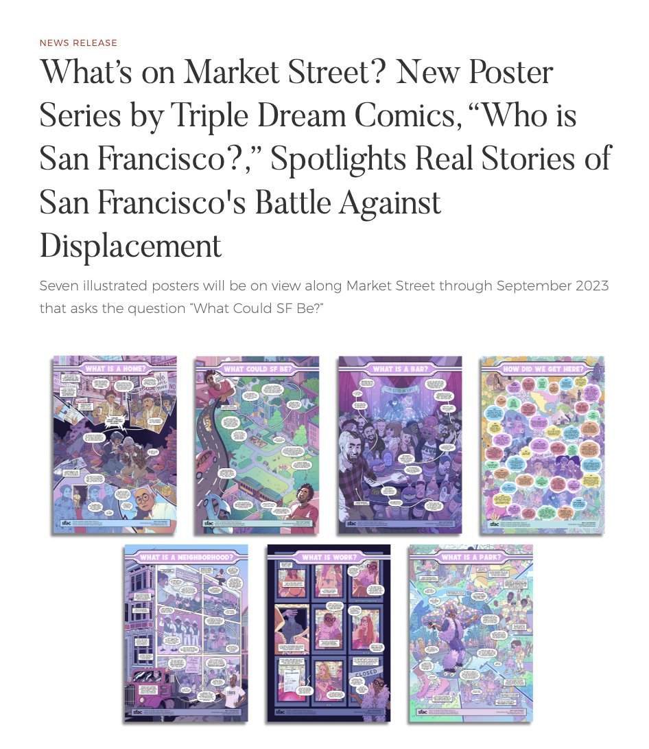 Our newest @TripleDreamTeam project is live! 'Who is San Francisco?' is a poster series displayed along Market street in San Francisco. It features real stories about displacement in SF. I'm so proud of all our work on this! 💕✨