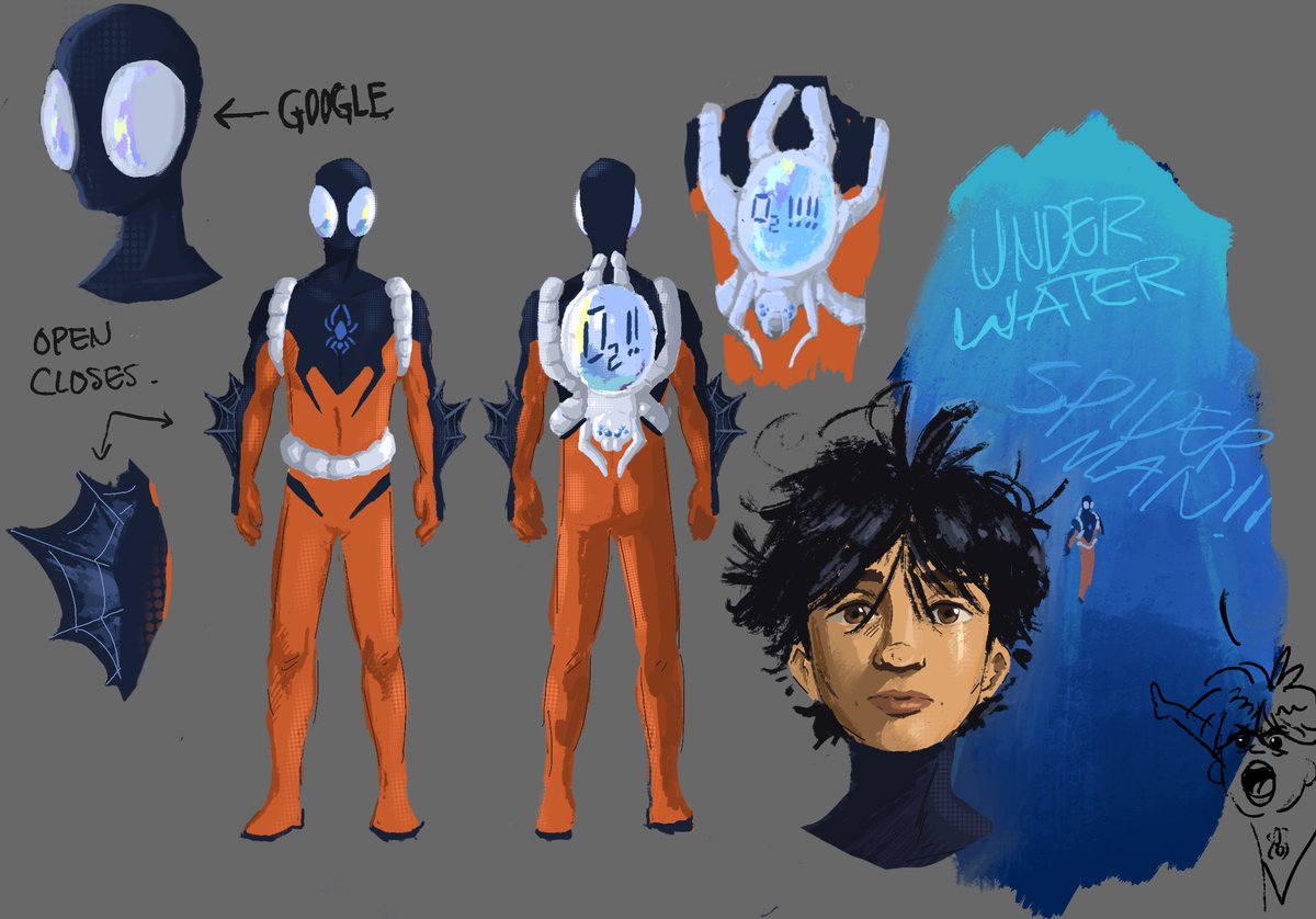 slpslp_'s tweet photo. Wowie a bit late however, SPIDERSONA !

I also created some spideyvillains to complement the deep sea diving Spider-Man (I haven’t figured out a cool name :| ) 

I like The “Green Goblin” Goblin shark

Fish Spider-Man !!!

#AcrossTheSpiderVerse #spidersona #ATSV #spiderman https://t.co/X7lQb9ipDZ