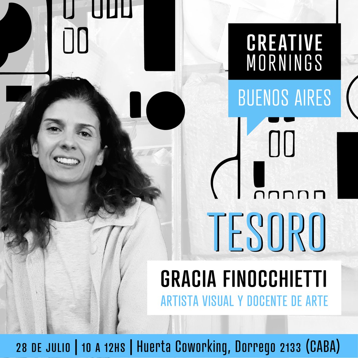 Presentamos a nuestra invitada de julio @graciafinocchietti 🤩 Artista visual, docente de arte y especialista en encontrar “tesoros“ 😉 ¡Sean parte de este proceso creativo en el próximo viernes 28/07! Inscripciones 👉creativemornings.com/talks/gracia-f…