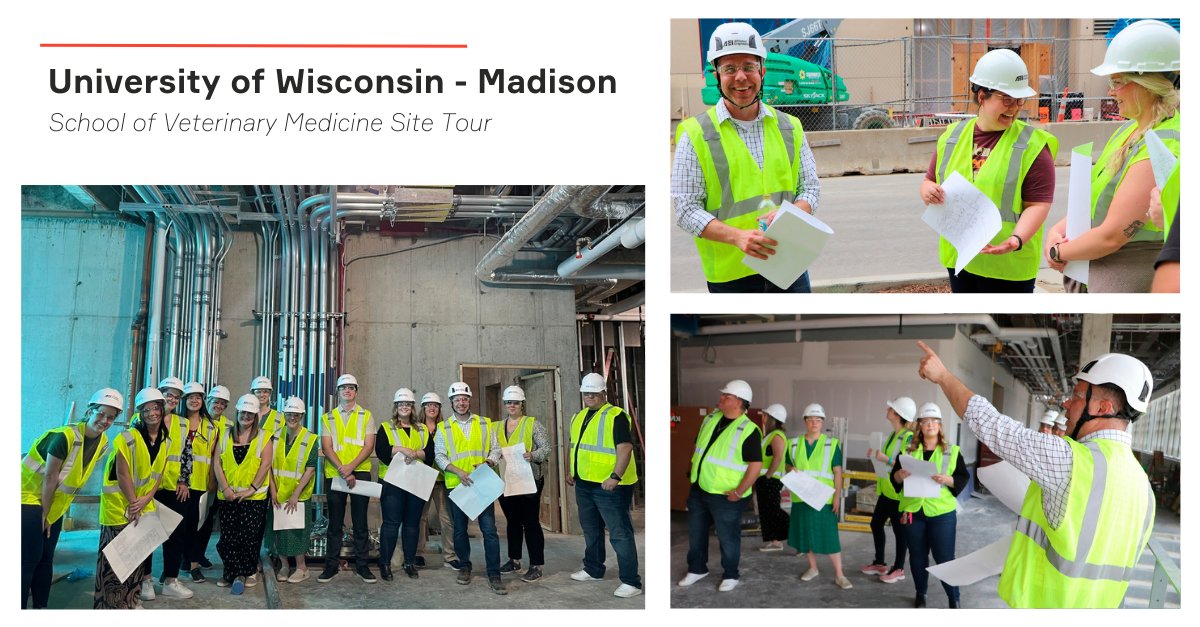One of the top-ranking veterinary programs in the US, AEI's Central Marketing Team enjoyed their #sitetour at <a href="/uwvetmed/">UW School of Vet Med</a>. It was fun to spend the afternoon out of the office - learning more about the project's design, asking questions, and seeing engineered systems up close.