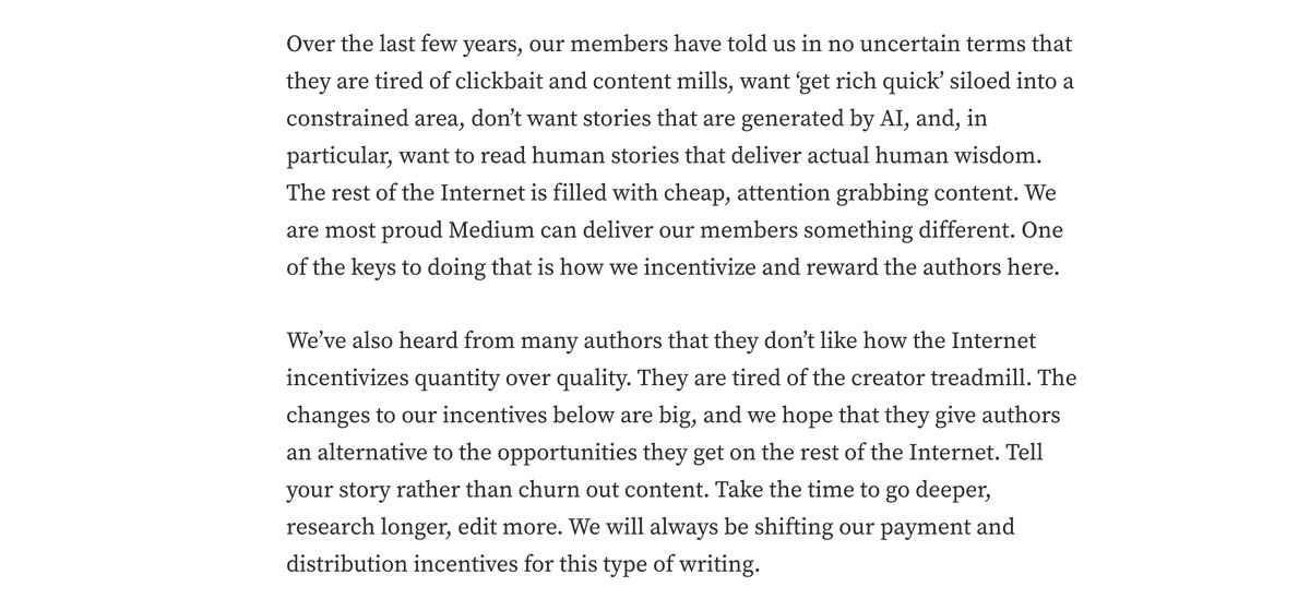 ltm's tweet photo. We're announcing big changes to @Medium's Partner Program today to make sure we continue to incentivize high-quality content. https://t.co/3qhO5qoMZO https://t.co/vSdVWkfdyk