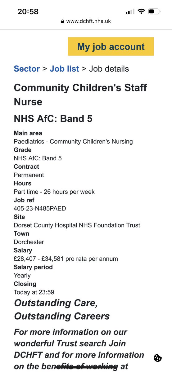 Last opportunity before closing to join the CCN Team <a href="/DCHFT/">Dorset County Hospital NHS Foundation Trust</a> as a band 5 CCN.