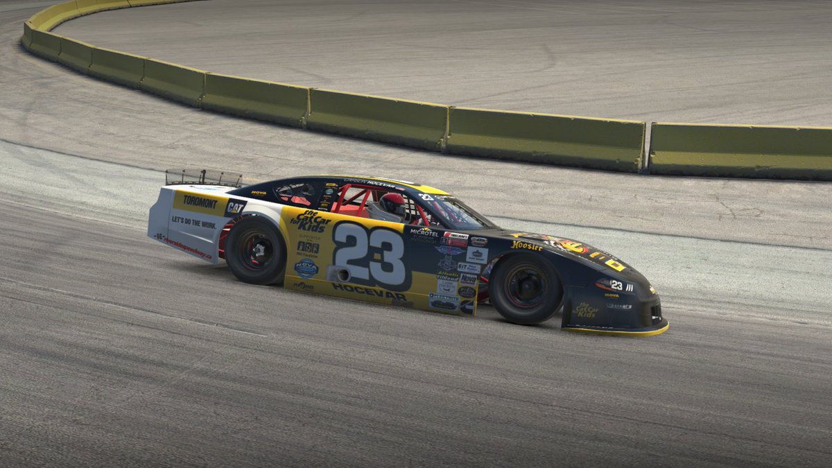 corbmacaulay's tweet photo. I have recreated and uploaded to @tradingpaints the virtual version of @CarsonHocevar's Cat Car For Kids which he drove in the 2023 IWK 250 in Antigonish, Nova Scotia. Take a peek or hop into his sweet looking ride on iRacing!

https://t.co/2RlZmVpW12 https://t.co/FPtg6fjIAH