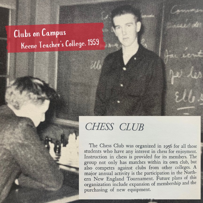 KeeneMasonLib's tweet image. It's #ThrowbackThursday! Check out these photos of some of the clubs on campus in 1959— when KSC was Keene Teacher's College. All text and photos are from the 1959 Kronicle yearbook.

#KeeneStateCollege #KSCAlumni #KSCKronicle