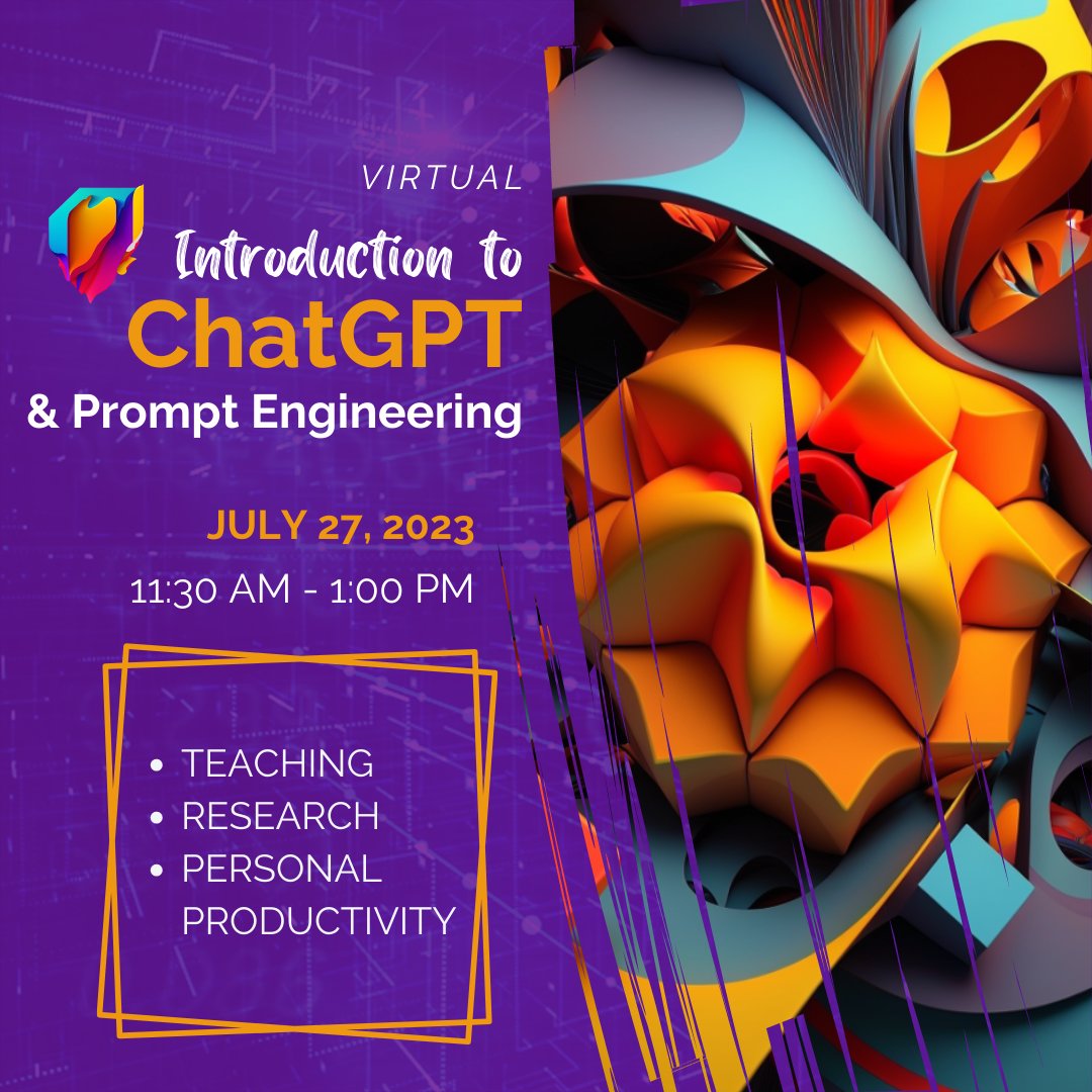 Introduction to ChatGPT and Prompt Engineering Workshop (Virtual), July 27, 2023 vanderbilt.edu/datascience/20…