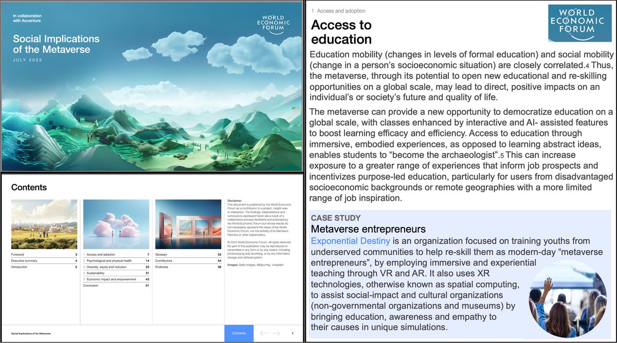 We are honored to be referenced and featured in this July 2023 report published by the World Economic Forum on “Social Implications of the Metaverse”. We were highlighted as a case study for “Access to Education”!  View the full report here  weforum.org/reports/social…
