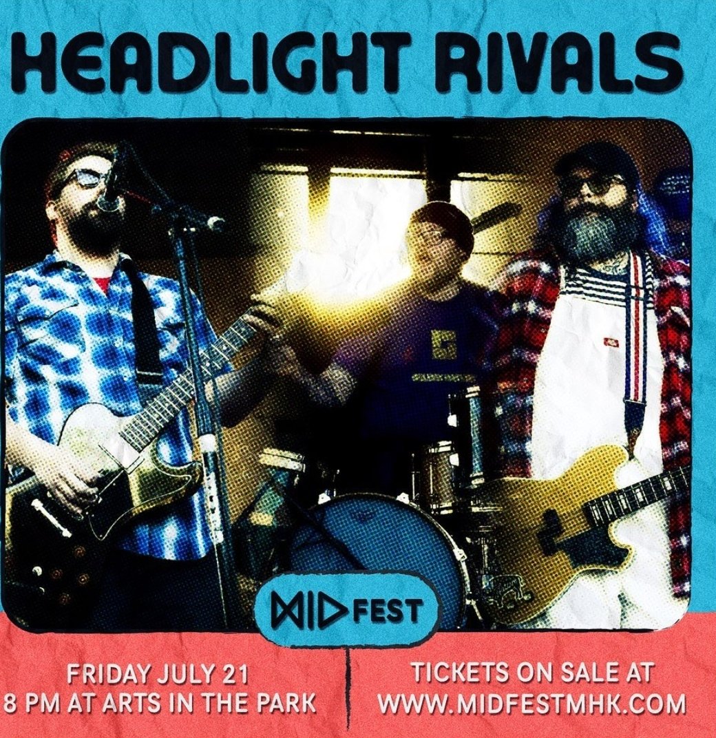 thepressmhk's tweet photo. Get ready for @midfestmhk with @headlightrivals, straight from #Manhattan! Join us at Arts in the Park this Friday for a great night of rock n roll. Don't miss out!
#Midfest #HeadlightRivals #RockNRoll #music #livemusic #art #summer #festival #park https://t.co/x9JB4mhV3Q