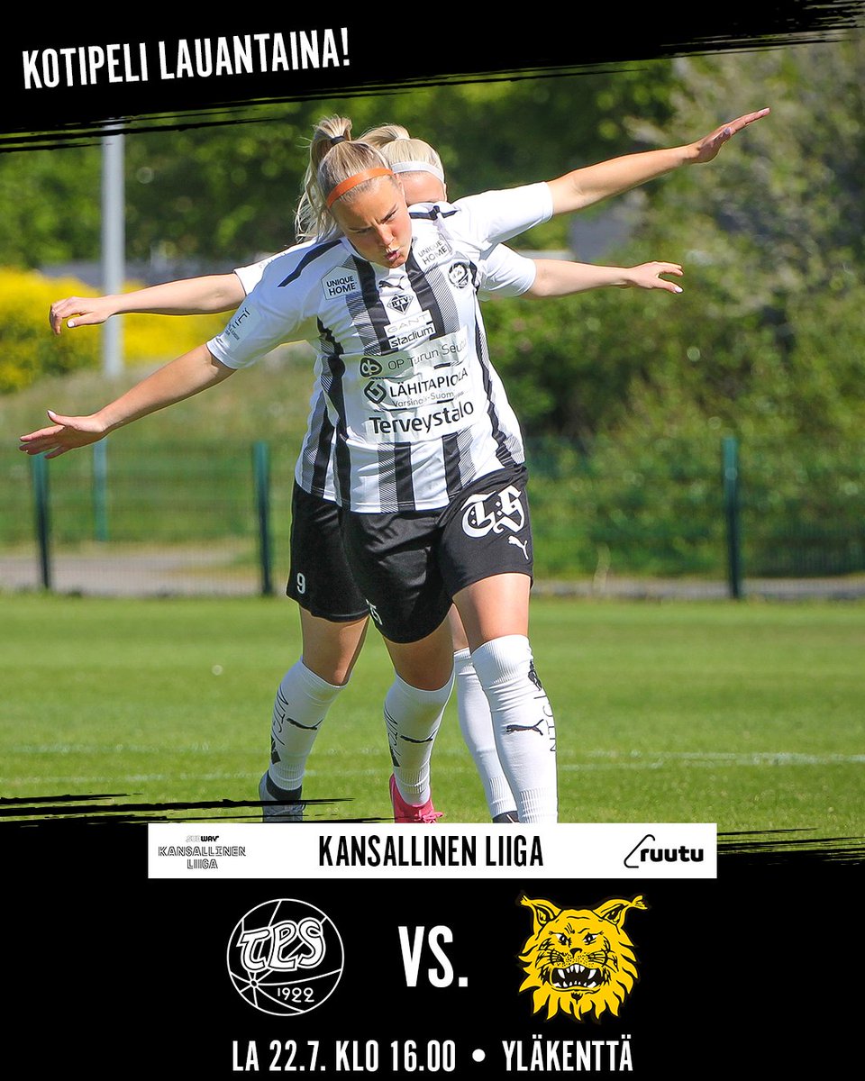 Lauantai on kotipelipäivä! Tervetuloa kannustamaan Tepsiä Yläkentälle 🤩

⚽️ TPS – Ilves
🏟 Urheilupuiston Yläkenttä
⏰ La 22.7. klo 16.00

➡️ Otteluinfo: fc.tps.fi/fi/uutiset/nai…

📸 <a href="/Tiina_P/">Tiina Pirilä</a>
#FCTPS #KansallinenLiiga #Turku #TKOMV