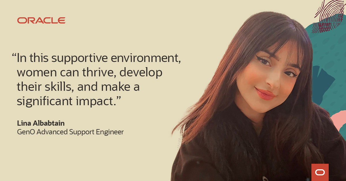 Empowering women’s careers is essential to our culture at <a href="/Oracle/">Oracle</a>. I feel fortunate for the support networks and growth opportunities within our community that allow women to thrive here. Read Lina’s story for more! social.ora.cl/6010PRDsO #OracleForAll