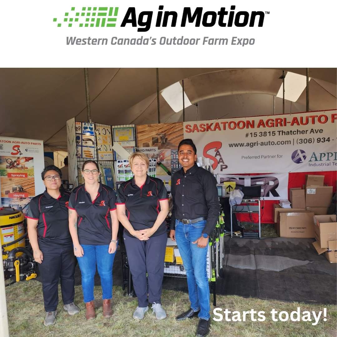 saaparts's tweet photo. We are ready! Ag in Motion is on! Booth RP11 in the Peavey Mart Rural Pavilion. 

#saapsk #aim23 #saskfarming #saskag https://t.co/NY26PnaYhM