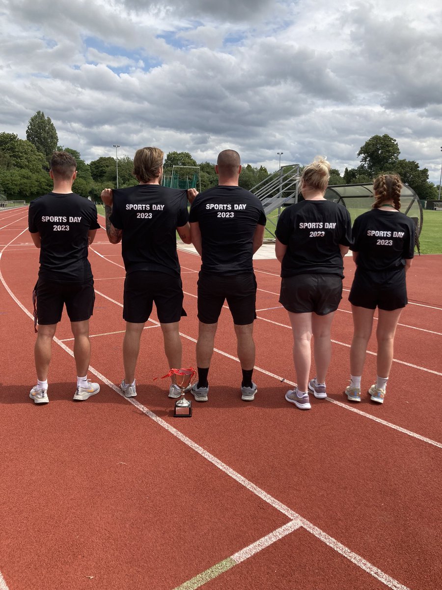 MissSStevensPE's tweet photo. Sports Day with the dream team today!👊🏼 Followed up with Sports Personality Awards this evening🌟 safe to say my legs are tired after a looong day but the most rewarding day celebrating our students 😁 https://t.co/wy9Bh90K1c