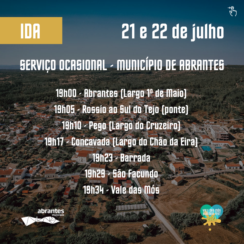 vdmsummerfest's tweet photo. 🚨 𝗔𝗯𝗿𝗮𝗻𝘁𝗲𝘀: 𝘁𝗿𝗮𝗻𝘀𝗽𝗼𝗿𝘁𝗲𝘀 𝗽𝗮𝗿𝗮 𝗼 𝗩𝗮𝗹𝗲 𝗱𝗮𝘀 𝗠ó𝘀 𝗦𝘂𝗺𝗺𝗲𝗿 𝗙𝗲𝘀𝘁 🚨

#EsteValeValeAPena
#sosequiseres
#cidadefm
#Abrantes https://t.co/ARzKQ0PbF3