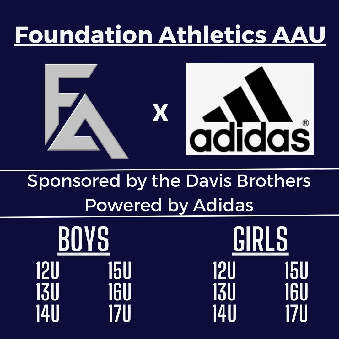 Foundation AAU x @adidas ❕ Our AAU program is now sponsored by the Davis Brothers (Johnny & Jordan). All our gear will be through Adidas.