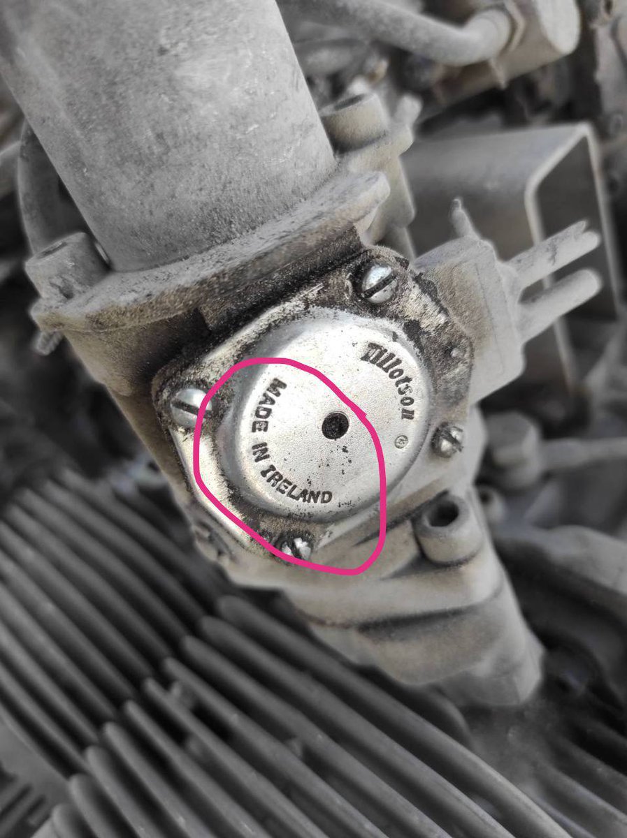 FionaHallEU's tweet photo. @IrishTimesWorld This is the engine of an Iranian-made Russian drone shot down over Mykolaiv last night. It's a Tillotson engine made in Ireland. How can that be? https://t.co/TZz5hHuEzW