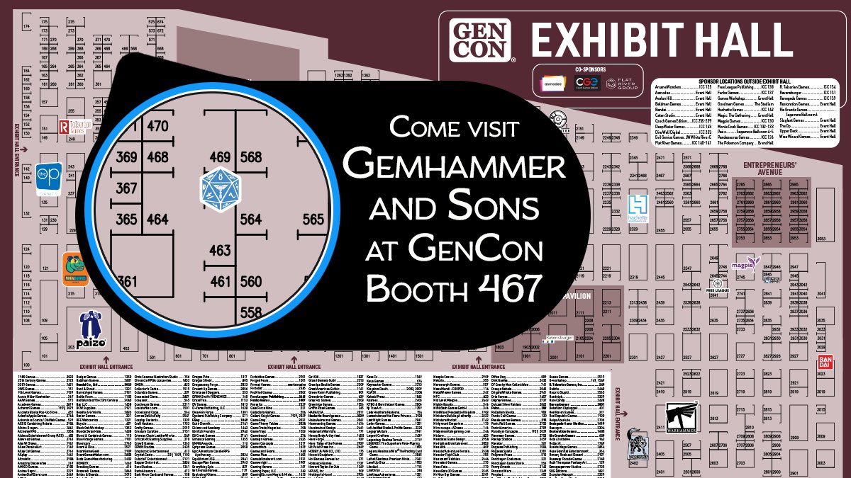 GemhammerGaming's tweet photo. Despite our irresponsible misuse of enchanted items and an incident involving an evening of too many magic potions, we’re returning to Indianapolis for #GenCon! Be sure to come visit us at Booth 467!
#gemhammer #dnd #ttrpg #d20 #dnd5e #magicitems https://t.co/0fglOYrYKf