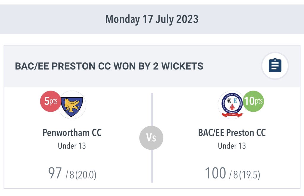 Junior update! 

The under 13’s were in action at Penwortham and picked up their second win of the season as they won by 2 wickets with just one ball to spare! 

The under 13’s are in action again on Wednesday as they take on Vernon’s! #UpTheMaroons