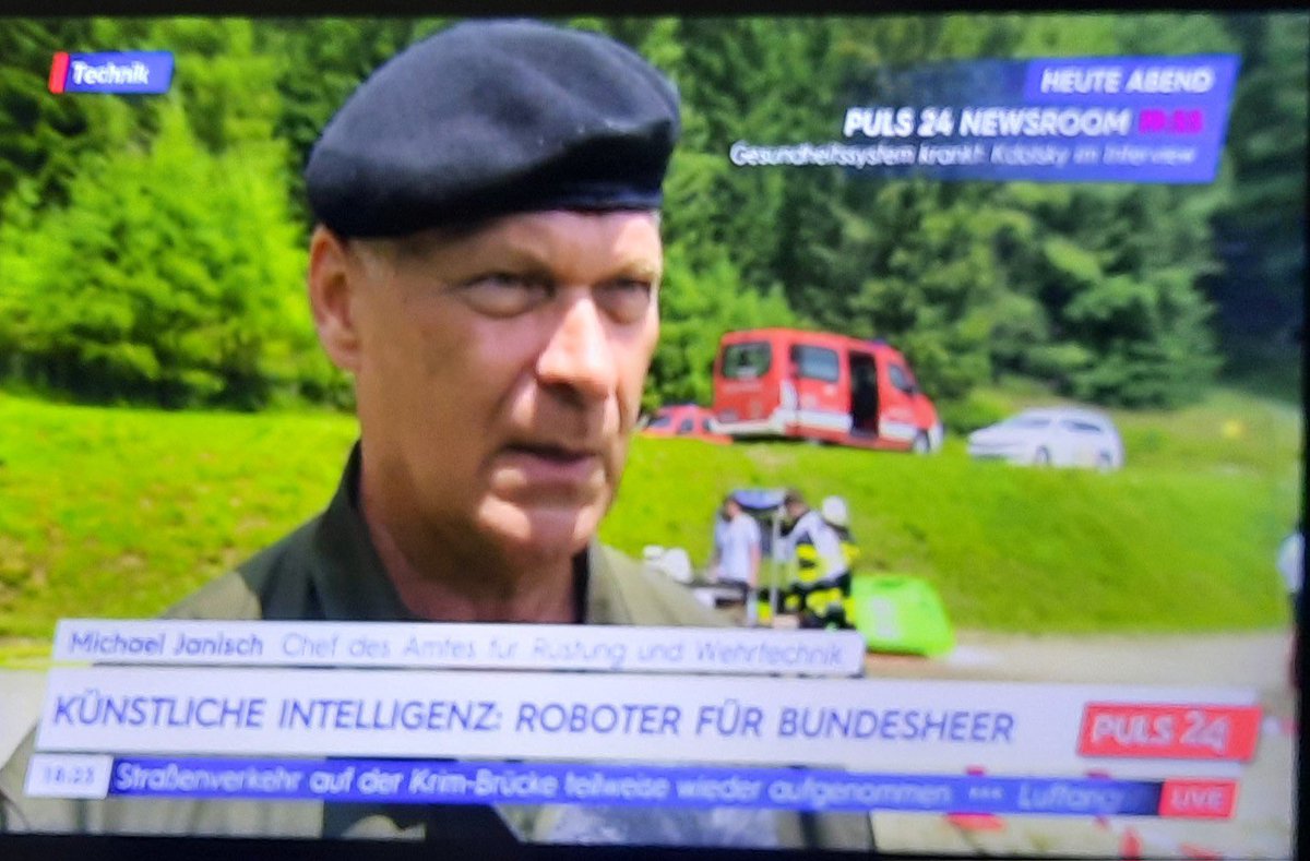 MichaelJanisc20's tweet photo. #Bundesheer AART23 Block I finished with projects demo. UAS providing real time geolocated thermal and daylight cam info to CP and troop in parallel - JR lead Kiras project KI-SecAssist. UGS providing muling bulk supply - TU Graz lead project Robonav. Perfect fire fighting.#ARWT https://t.co/NDK2qWcGQf