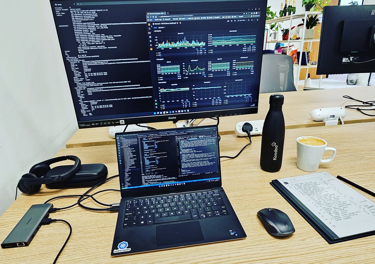 Full-on #digital #nomad. Armed to the teeth and full steam ahead. 
#platform #engineering #kubernetes #k8s #remote #work #tech