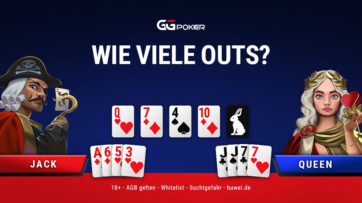 GGPokerDE's tweet photo. Passt die Poker-Form bei allen? Wir testen es. Wie viele Outs hat den unser "Jack" gegen das gefloppte Set unserer Queen vor dem River?🤔
#plo #quiz #howmanyouts https://t.co/tDafC2uIbp